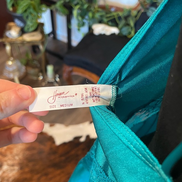 Vintage lingerie slip Pleated Lace Trim Maxi Dress Size M Blue - Picture 7 of 9